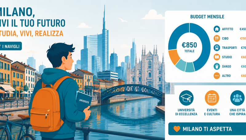 Costo della vita a Milano per studenti 2026: budget mensile completo