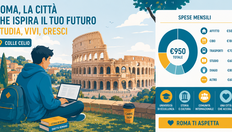 Costo della vita a Roma per studenti 2026: budget mensile completo