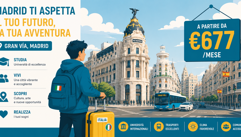 Affitto stanza Madrid studenti italiani 2026: prezzi, zone e consigli pratici